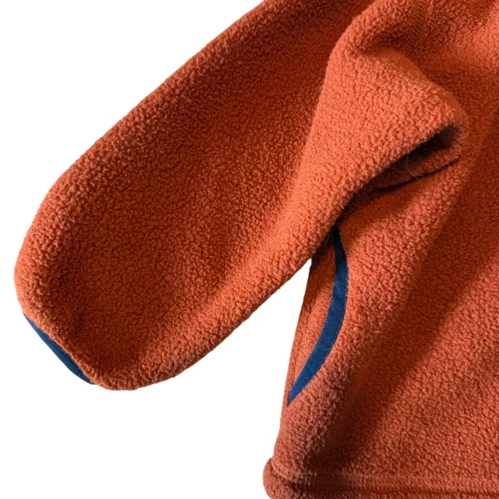 Patagonia Baby Synchilla Fleece Full Zip Hoodie Cardigan Rust Orange 12-18 Mths